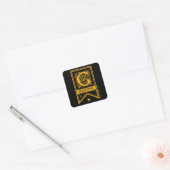 Harry Potter | Griffoendor Monogram Vlag Vierkante Sticker (Envelop)