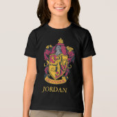 Harry Potter | Griffoendor Wapenschild Goud en Roo Tri-Blend Shirt (Voorkant)