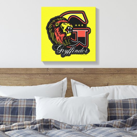HARRY POTTER™ | GRYFFINDOR™ Athletic Badge Canvas Afdruk (Insitu (Slaapkamer))