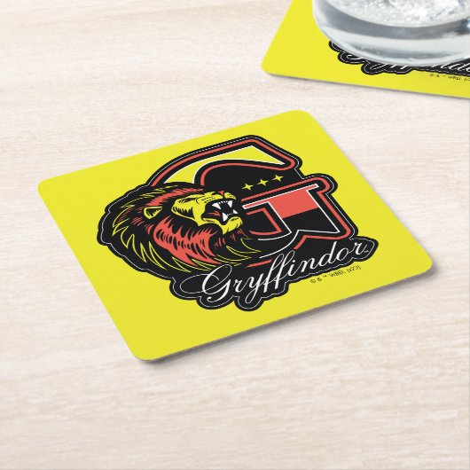 HARRY POTTER™ | GRYFFINDOR™ Athletic Badge Kartonnen Onderzetters (Schuin)