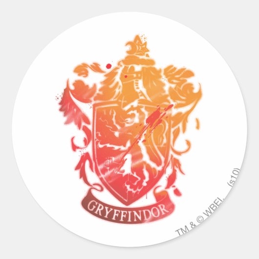 Harry Potter | Gryffindor Crest - Geplateerd Ronde Sticker (Voorkant)
