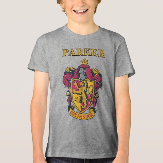 Harry Potter | Gryffindor Crest Gold and Red Tri-Blend Shirt (Voorkant)