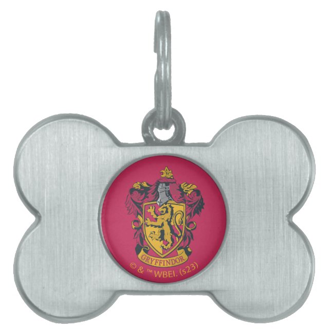 Harry Potter | Gryffindor Crest Gold en Red Huisdieren Naamplaatje (voorkant)