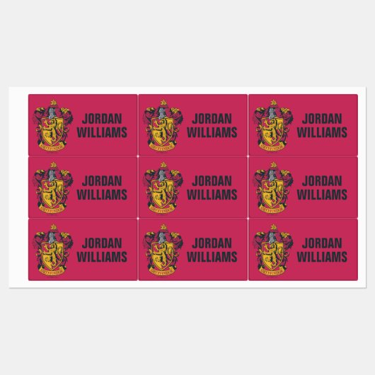 Harry Potter | Gryffindor Crest Gold en Red Labels (Vel)
