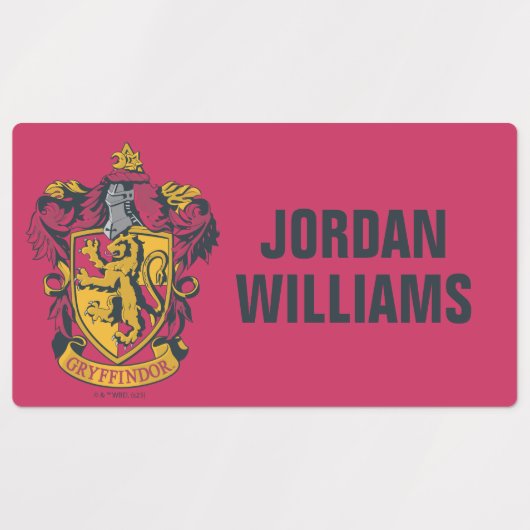 Harry Potter | Gryffindor Crest Gold en Red Labels (Design 1)