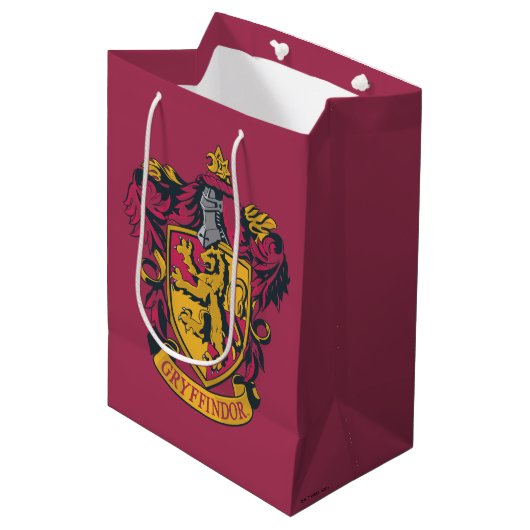 Harry Potter | Gryffindor Crest Gold en Red Medium Cadeauzakje (Voorkant Gekanteld)