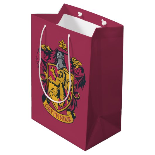 Harry Potter | Gryffindor Crest Gold en Red Medium Cadeauzakje (Achterkant Gekanteld)
