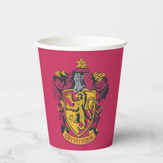 Harry Potter | Gryffindor Crest Gold en Red Papieren Bekers (Voorkant)