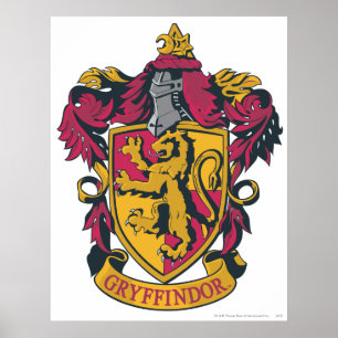 Harry Potter   Gryffindor Crest Gold en Red Poster