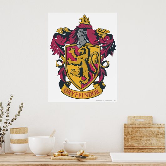Harry Potter | Gryffindor Crest Gold en Red Poster (Keuken)