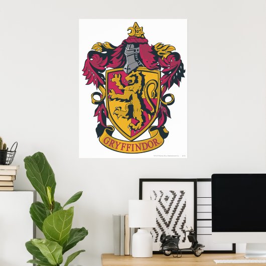 Harry Potter | Gryffindor Crest Gold en Red Poster (Thuiskantoor)