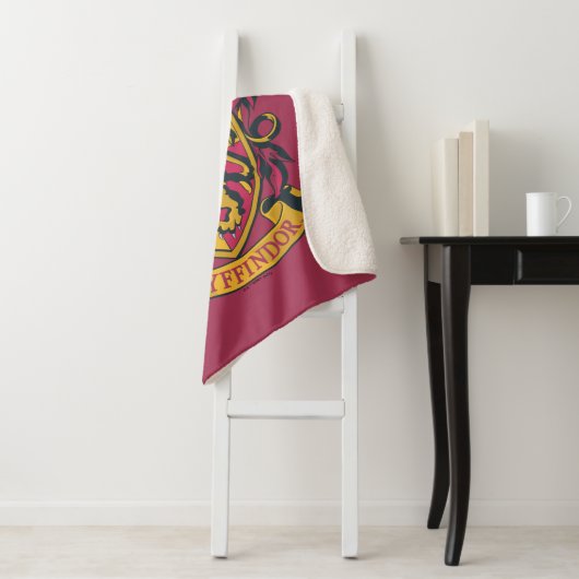 Harry Potter | Gryffindor Crest Gold en Red Sherpa Deken (In situ)