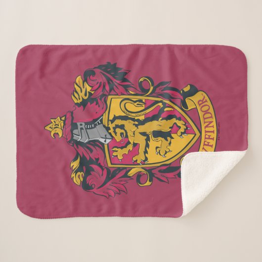 Harry Potter | Gryffindor Crest Gold en Red Sherpa Deken (Voorkant (horizontaal))