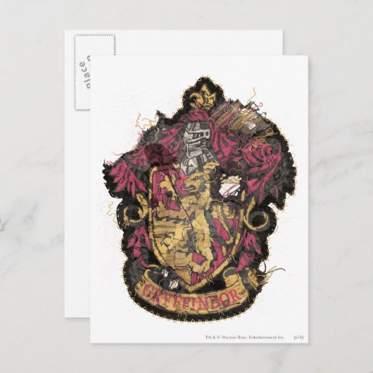 Harry Potter| Gryffindor Crest - Vernietigd Briefkaart (Voorkant / Achterkant)