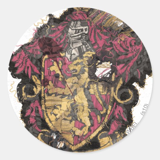 Harry Potter | Gryffindor Crest - vernietigd Ronde Sticker (Voorkant)