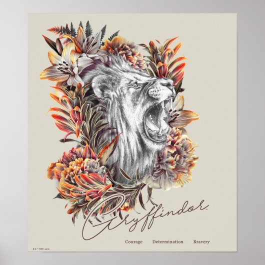 HARRY POTTER™ GRYFFINDOR™ Floral Poster (Voorkant)