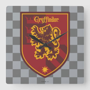 Harry Potter   Gryffindor House Pride Crest Vierkante Klok