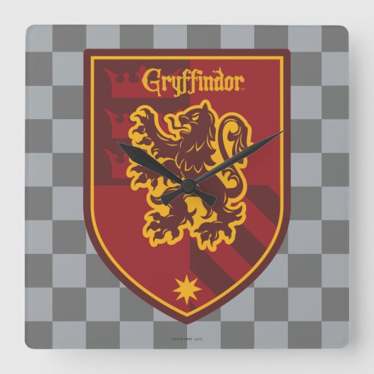 Harry Potter | Gryffindor House Pride Crest Vierkante Klok (Voorkant)