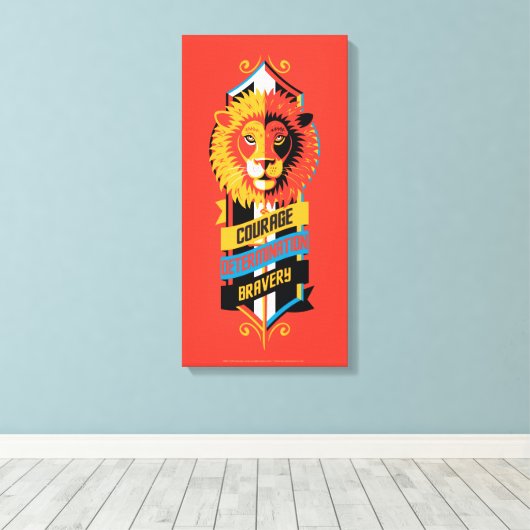 Harry Potter | GRYFFINDOR™ House Traits Sigil Canvas Afdruk (Insitu (Houten vloer))