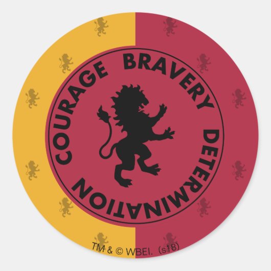Harry Potter | GRYFFINDOR™ Huiseigenschappen Grafi Ronde Sticker (Voorkant)