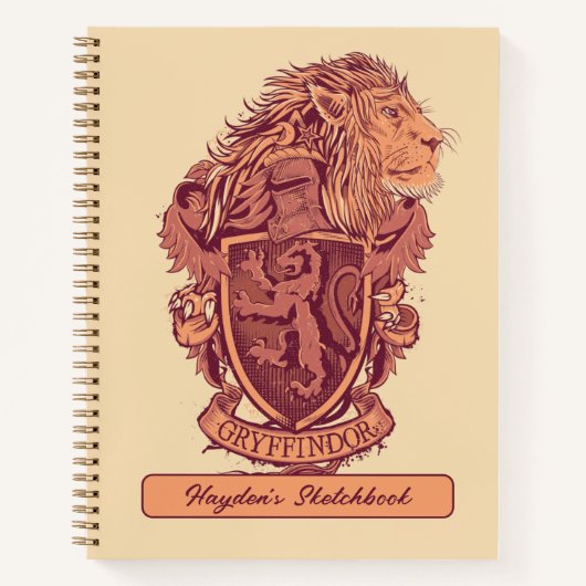 Harry Potter | Gryffindor Lion Crest Tekening Notitieboek (Voorkant)