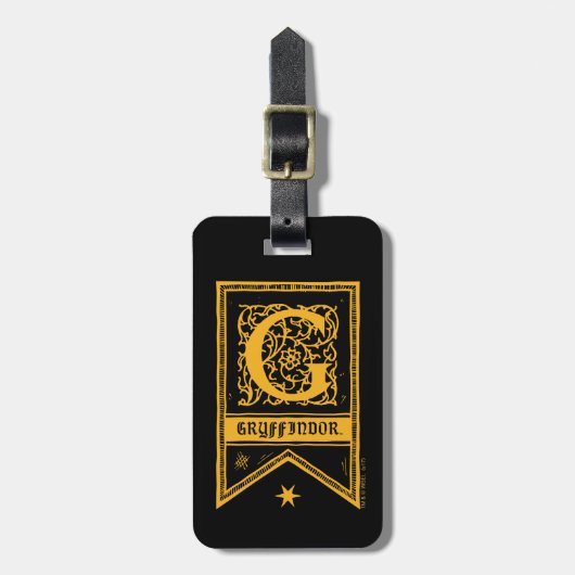 Harry Potter | Gryffindor Monogram Banner Bagagelabel (Voorkant verticaal)