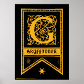 Harry Potter | Gryffindor Monogram Vlag Poster (Voorkant)