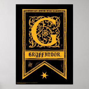 Harry Potter Gryffindor Monogram Vlag Poster