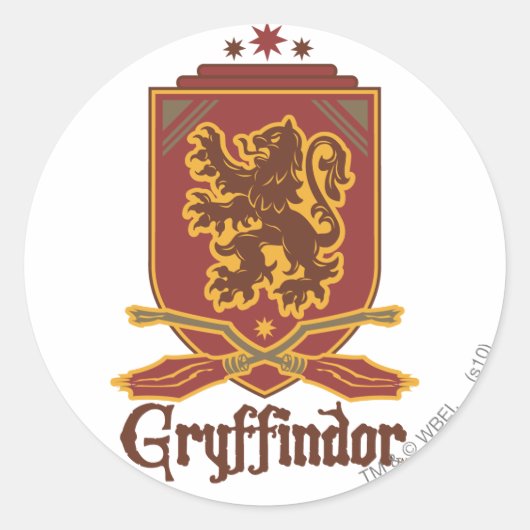 Harry Potter | Gryffindor QUIDDITCH™-badge Ronde Sticker (Voorkant)