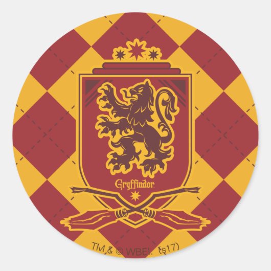 Harry Potter | Gryffindor QUIDDITCH™ Crest Ronde Sticker (Voorkant)