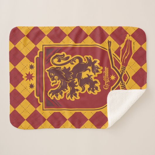 Harry Potter | Gryffindor QUIDDITCH™ Crest Sherpa Deken (Voorkant (horizontaal))
