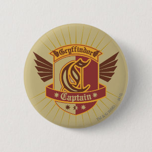 Harry Potter   Gryffindor QUIDDITCH � Kapitein Emb Ronde Button 5,7 Cm