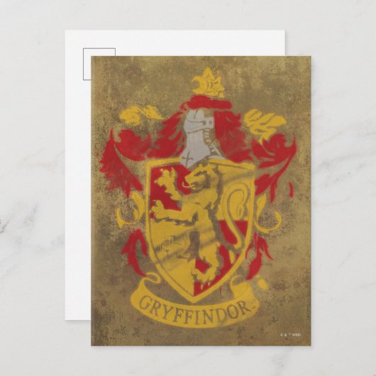 Harry Potter| Gryffindor - Retro House Crest Briefkaart (Voorkant / Achterkant)
