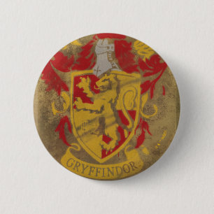 Harry Potter   Gryffindor - Retro Huis Wapen Ronde Button 5,7 Cm