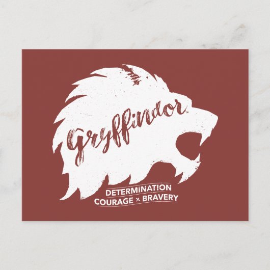 Harry Potter | GRYFFINDOR™ Silhouet Typography Briefkaart (Voorkant)