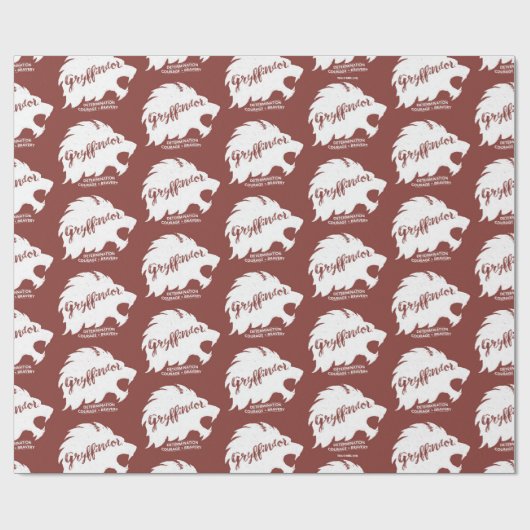 Harry Potter | GRYFFINDOR™ Silhouette Typografie Cadeaupapier (Vlak)