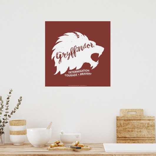 Harry Potter | GRYFFINDOR™ Silhouette Typografie Poster (Keuken)