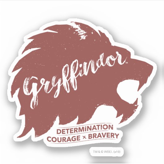 Harry Potter | GRYFFINDOR™ Silhouette Typografie Sticker (Voorkant)