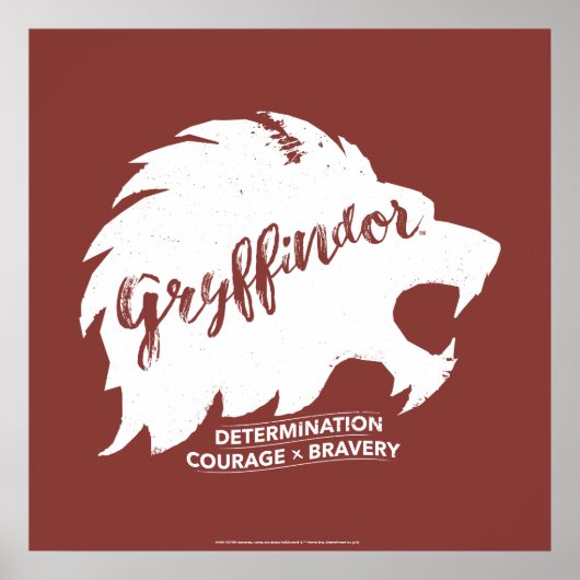 Harry Potter | GRYFFINDOR™ Silhouettypografie Poster (Voorkant)
