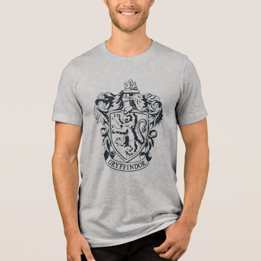 Harry Potter | Gryffindor Sjabloon Schets Tri-Blend Shirt (Voorkant)