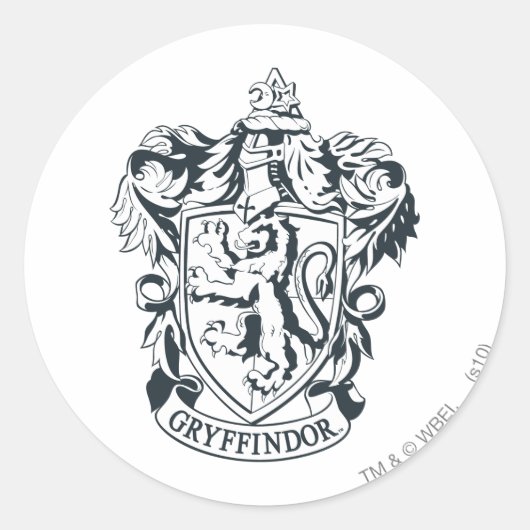 Harry Potter | Gryffindor Stencil Sketch Ronde Sticker (Voorkant)