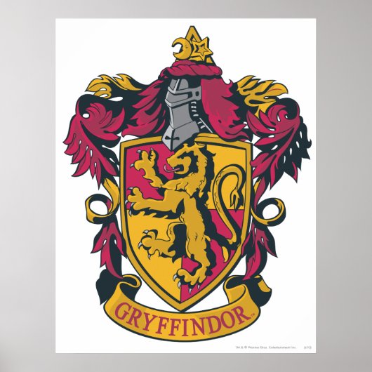Harry Potter | Gryffindor Wapen Goud en Rood Poster (Voorkant)