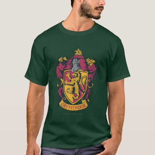 Harry Potter | Gryffindor Wapen Goud en Rood T-shirt (Voorkant)