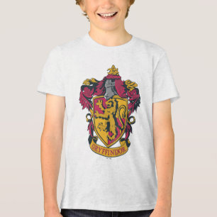 Harry Potter   Gryffindor Wapen Goud en Rood Tri-Blend Shirt