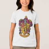 Harry Potter | Gryffindor Wapen Goud en Rood Tri-Blend Shirt (Voorkant)