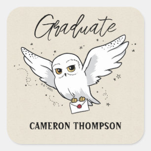 Harry Potter Hedwig Afstuderen Vierkante Sticker