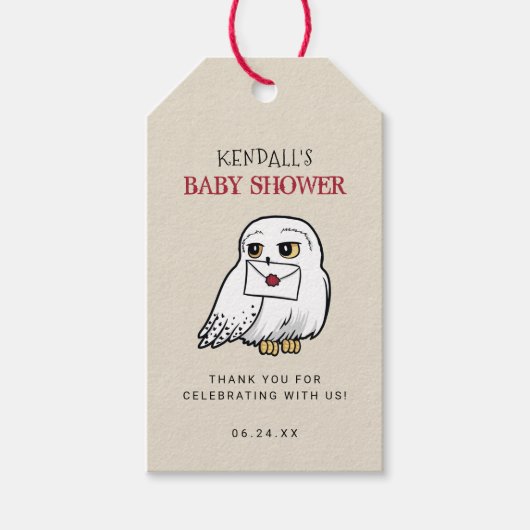 Harry Potter | Hedwig Baby Shower Bedankt Cadeaulabel (Voorkant)