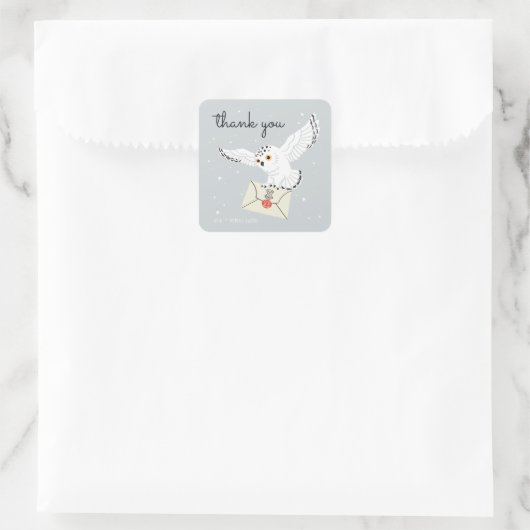 Harry Potter Hedwig Baby shower Hartelijk dank Vierkante Sticker (Tas)