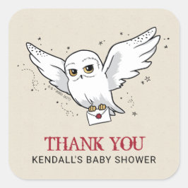 Harry Potter | Hedwig Baby shower Hartelijk dank Vierkante Sticker