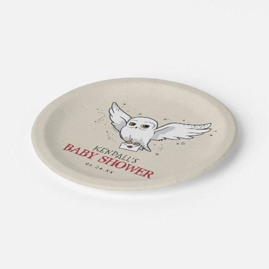 Harry Potter | Hedwig Baby shower Papieren Bordje (Gekanteld)